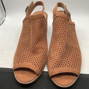 Art Class - Open Toe Adjustable Strap Block Heel Sandals - Tan - Girls Size 5